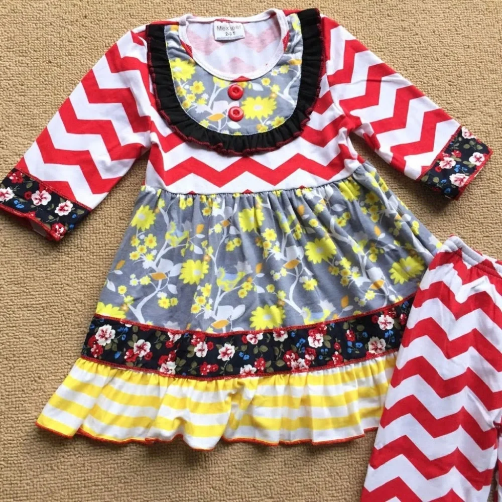 Boutique Chevron Floral Dress Leggings Outfit